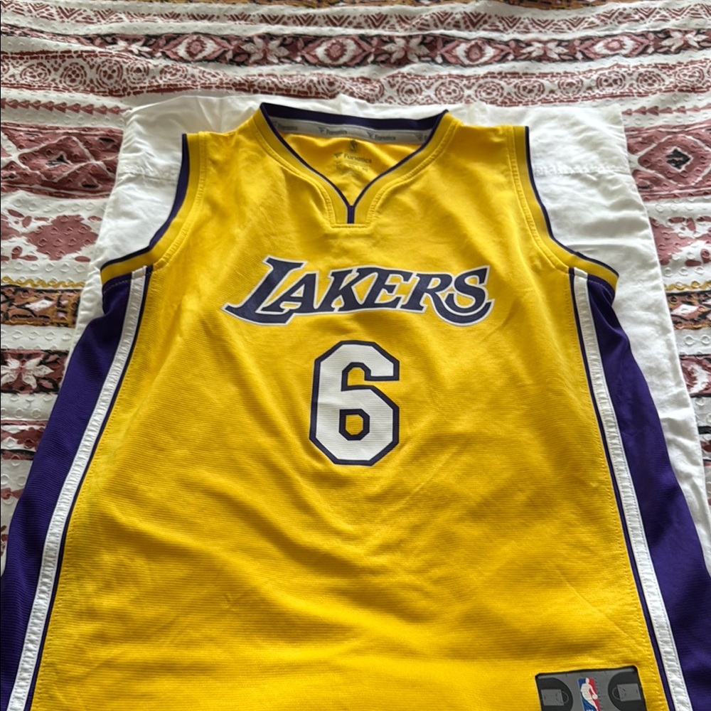 Lakers Yellow and Purple Basketball Jersey